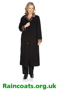 Womens full length black raincoat
