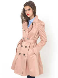 Beige pink ladies raincoat