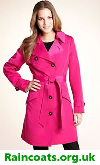 Long pink ladies raincoat
