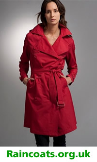 Red women's raincoat